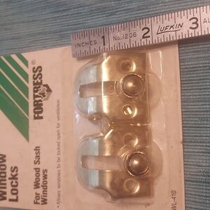 VINTAGE Window Vent Locks for Wood Sash Windows Brass Plate